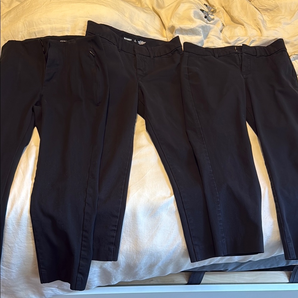 3 pairs- Old Navy Black Ankle Cropped Pants